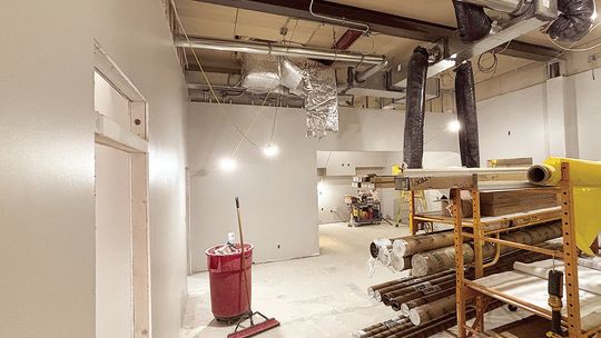 Construction coming along on center