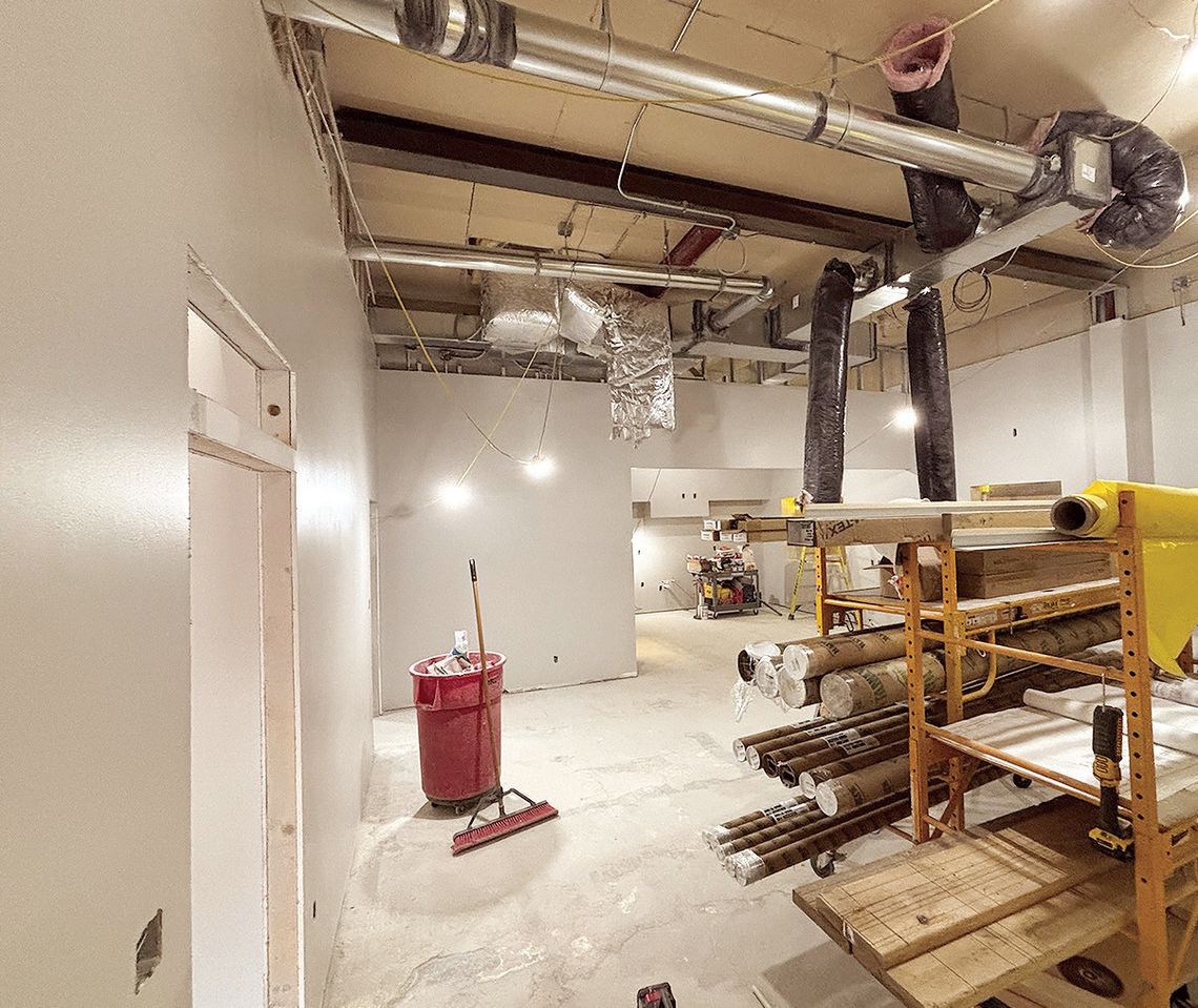 Construction coming along on center