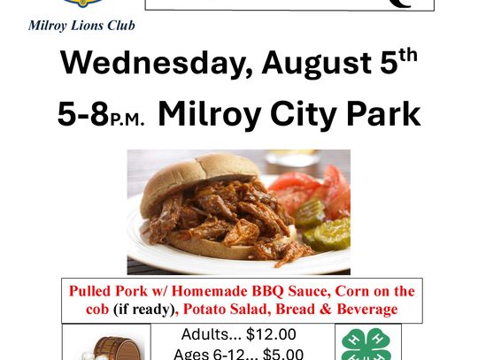 Milroy Lions Pork BBQ