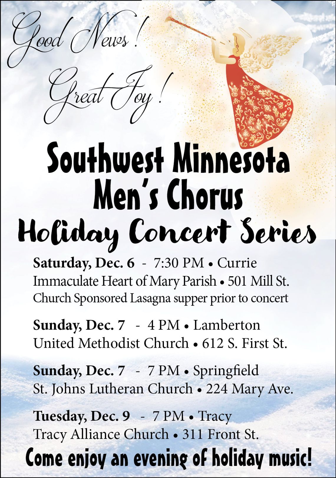 Southwest Minnesota Men's Chorus Holiday Show Southwest Minnesota Men's Chorus Holiday Show